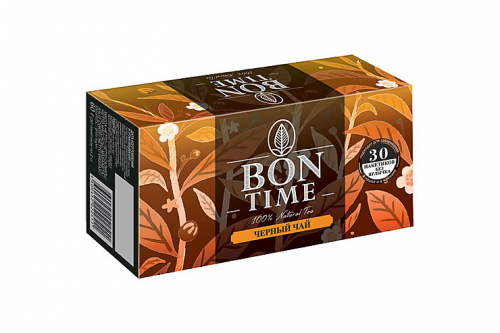 «Bontime», чай черный, 30 пакетиков без ярлычка, 60 г