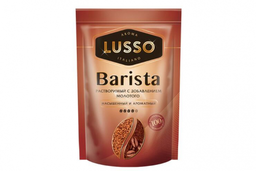 «LUSSO», кофе Barista, молотый в растворимом, 75 г