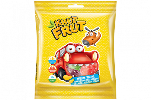 «KrutFrut», мармелад жевательный  в форме машинок, 70 г