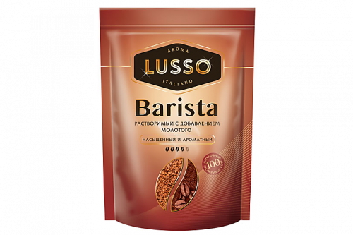 «LUSSO», кофе Barista, молотый в растворимом, 40 г