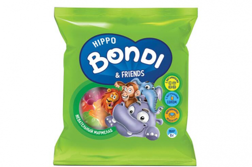 «HIPPO BONDI & FRIENDS», мармелад жевательный с соком ягод и фруктов, 30 г