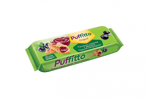 «Puffitto original», печенье слоеное c начинкой «Черная смородина», 125 г