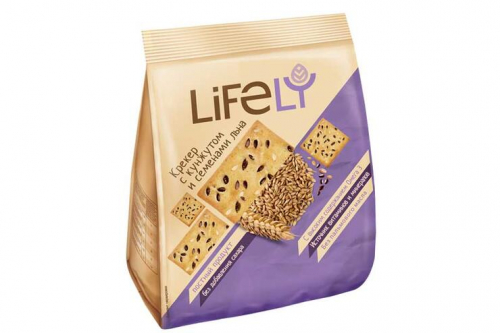 «LifeLY», крекер с кунжутом и семенами льна, 180 г