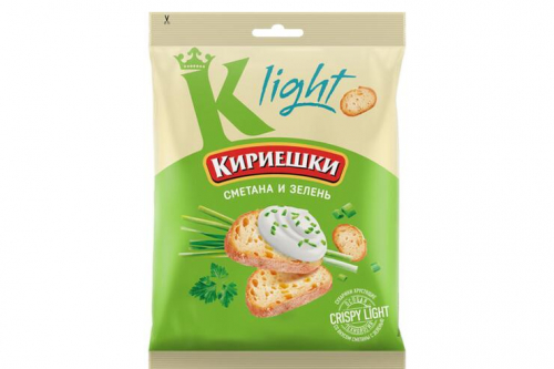 «Кириешки Light», сухарики со вкусом сметаны и зелени, 80 г