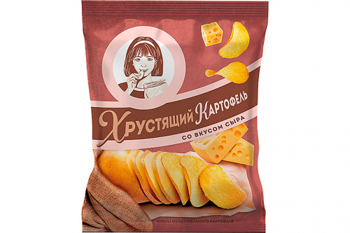 «Хрустящий картофель», чипсы со вкусом сыра, произведены из свежего картофеля, 40 г