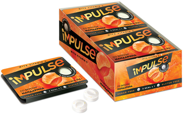 «Impulse», пастилки со вкусом мандарина, без сахара, 14,4 г (упаковка 12 шт.)