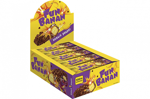 «Fun Banan», батончик, 35 г (упаковка 15 шт)