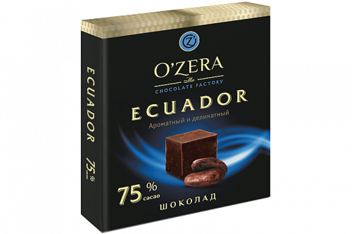 «O'Zera», шоколад Ecuador, содержание какао 75%, 90 г