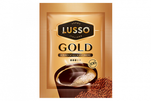 «LUSSO», кофе Gold, растворимый, 2 г (упаковка 80 шт.)