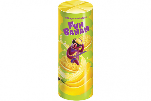 «Fun Banan», печенье-сэндвич сахарное с банановым вкусом, 220 г