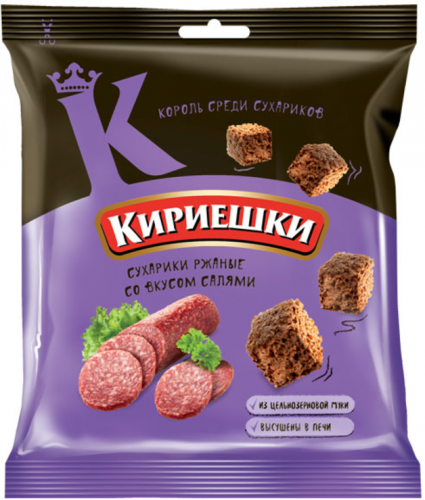 «Кириешки», сухарики со вкусом салями, 40 г