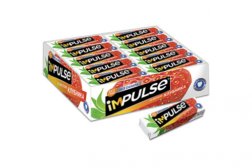 «Impulse», жевательная резинка со вкусом «Клубника», без сахара, 14 г (упаковка 30 шт.)
