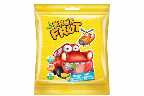 «KrutFrut», мармелад жевательный  в форме машинок, 70 г