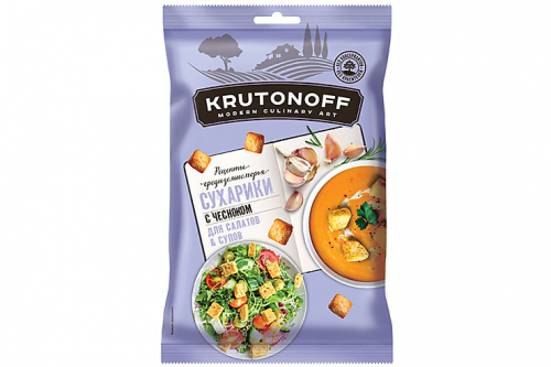 «Крутоноф», сухарики с чесноком для салатов и супов, 100 г