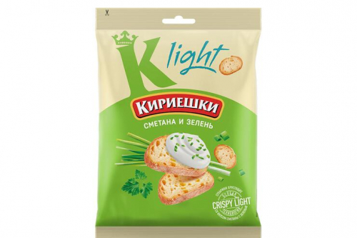 «Кириешки Light», сухарики со вкусом сметаны и зелени, 80 г