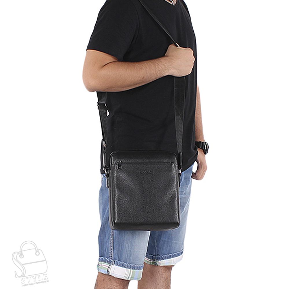 Сумка мужская кожаная 66309H black Heanbag