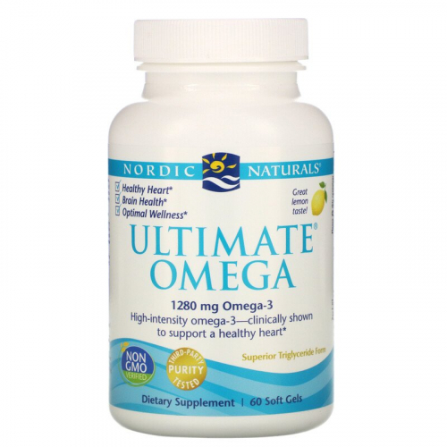 Nordic Naturals, Ultimate Omega, со вкусом лимона, 1280 мг,  капсулы