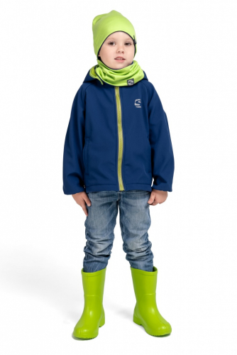 Куртка для мальчика Smail (Softshell) Т.синий-салатовый1
