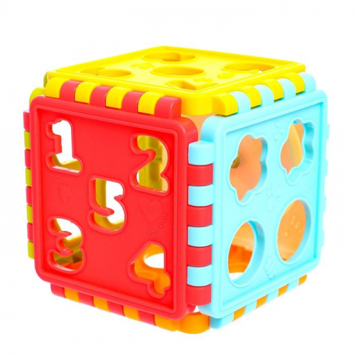 Развивающая игрушка-сортер «Куб», с часиками