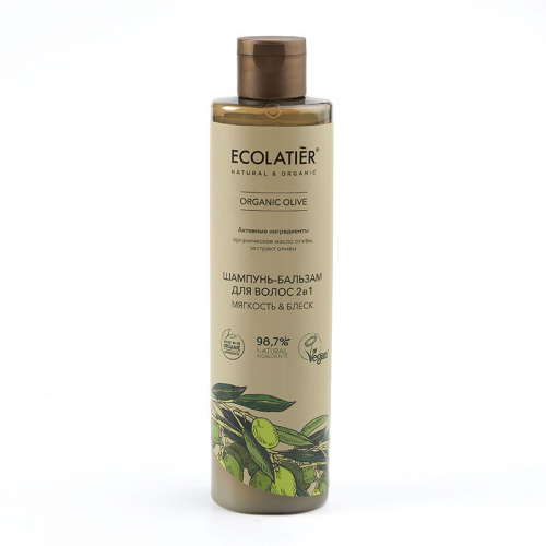 ECL GREEN Olive oil/4891/ Шампунь-бальзам для волос 2 в 1, 350 мл