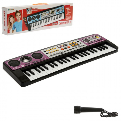 Синтезатор «Музыкальный взрыв», 49 клавиш, c USB, работает от батареек и от сети
