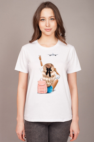 Элиза, Женская футболка с принтом рюкзак
