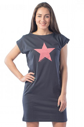 Klery, Оригинальное трикотажное платье в спортивном стиле со звездой