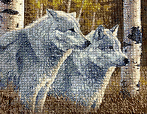 Алмазная мозаика: Лесные волки Ag2570 50х40
