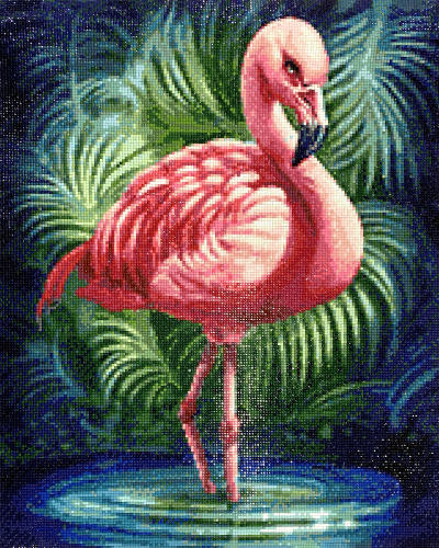 Алмазная мозаика: Тропический фламинго Ag2572 40х50
