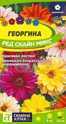 Цветы Георгина Ред Скайн Микс (0,2 г) Семена Алтая