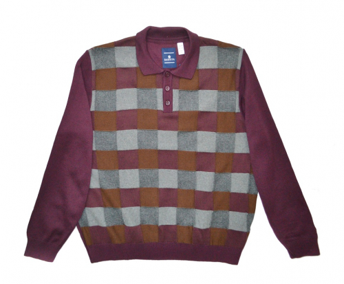 Пуловер Klingel 762060, бордовый, серый