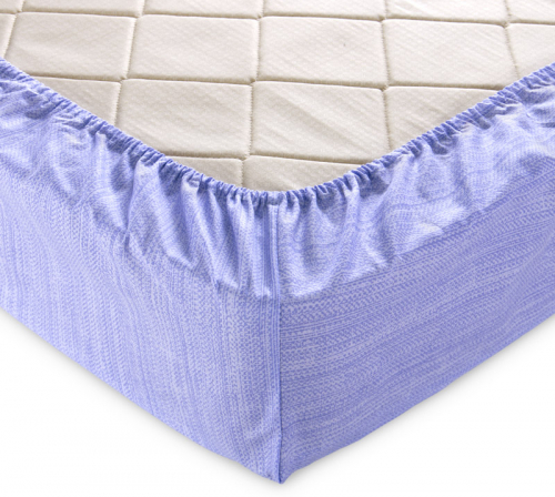 Простыня на Резинке Перкаль Сиреневый 140х200. amaves-textile