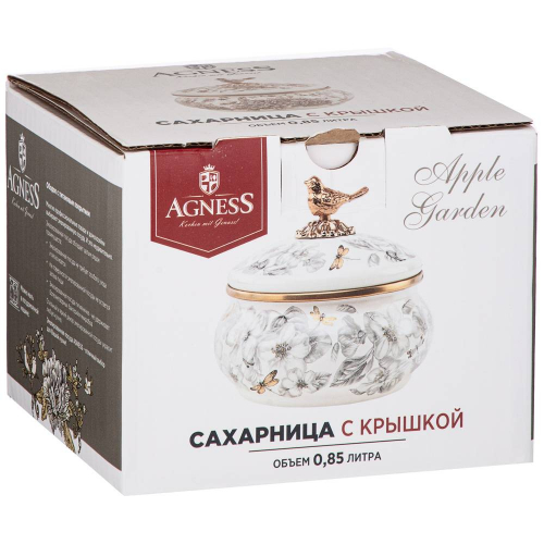 САХАРНИЦА AGNESS ЭМАЛИРОВАННАЯ, СЕРИЯ ЯБЛОНЕВЫЙ САД, 850MЛ