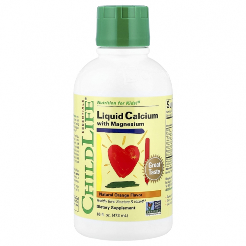 ChildLife Essentials, жидкий кальций с магнием, с натуральным апельсиновым вкусом, 474 мл (16 жидк. унций)