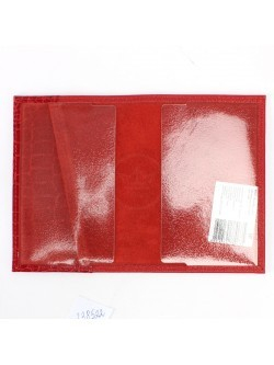 Обложка для паспорта Croco-П-409 натуральная кожа алый флотер/красный крок (128/203) 238522