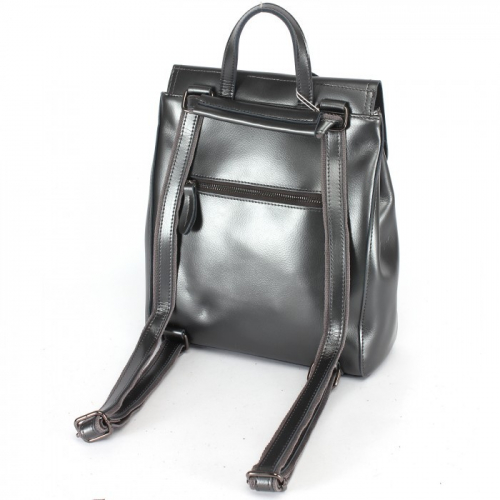 Рюкзак жен натуральная кожа JRP-1005, (change) 1отд, 5внут+2внеш/карм, серый/металлик 229677