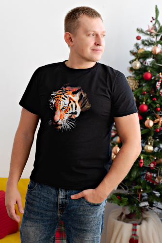 Новогодняя мужская футболка МФ 002 (Тигр)