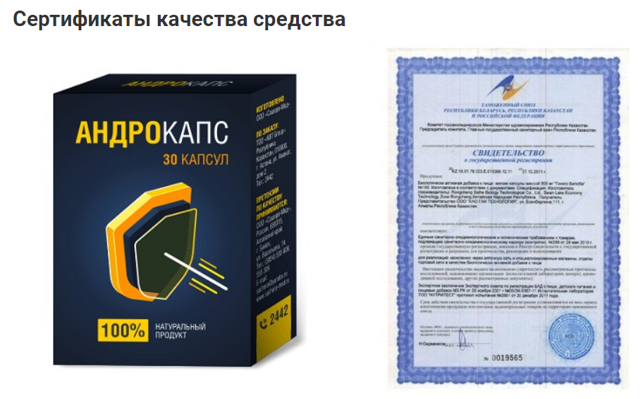 Андрокапс – капсулы для восстановления мужского здоровья