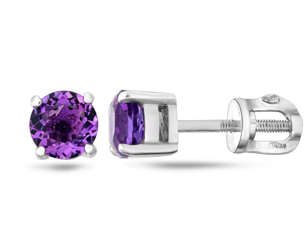 Серьги из серебра аметист, Ю-25001р