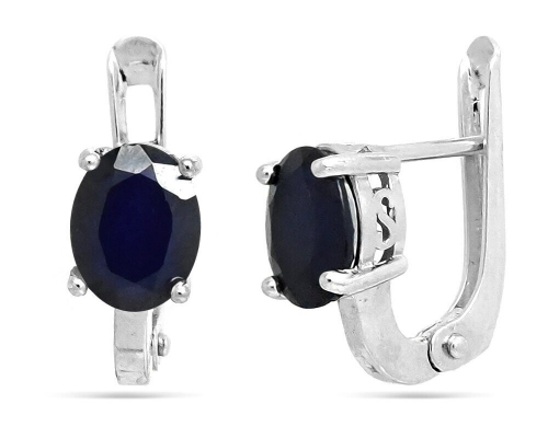 Серьги из серебра сапфир корунд, SL-RIC78