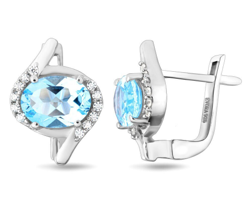 Серьги из серебра топаз, Кипр