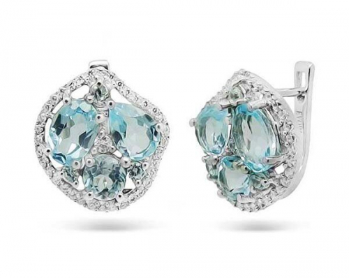 Серьги из серебра топаз, Аксель