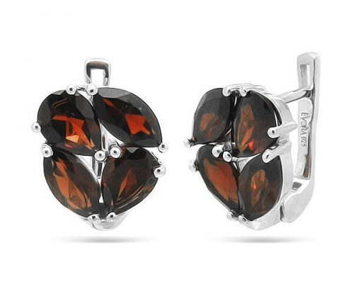 Серьги из серебра гранат, Лада