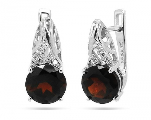 Серьги из серебра гранат, Авелина