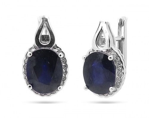 Серьги из серебра сапфир, SL-RIC49