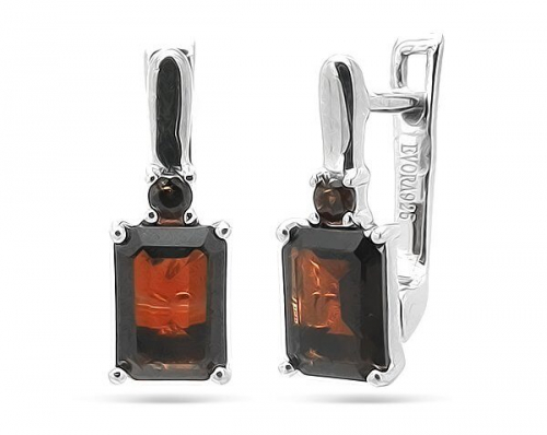 Серьги из серебра гранат, Байли