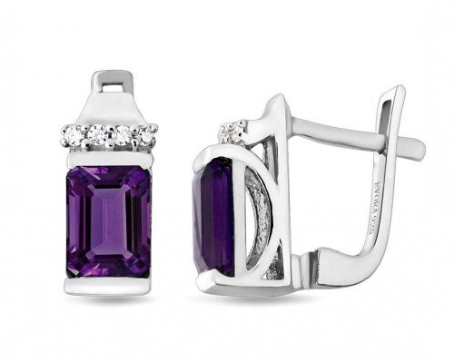 Серьги из серебра аметист, Сеньора