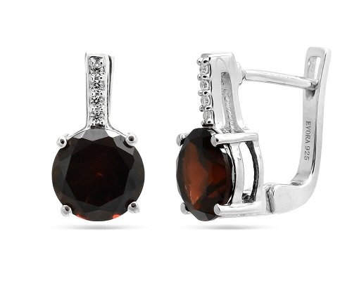 Серьги из серебра гранат, Леони
