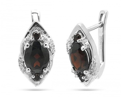 Серьги из серебра гранат, Паланья