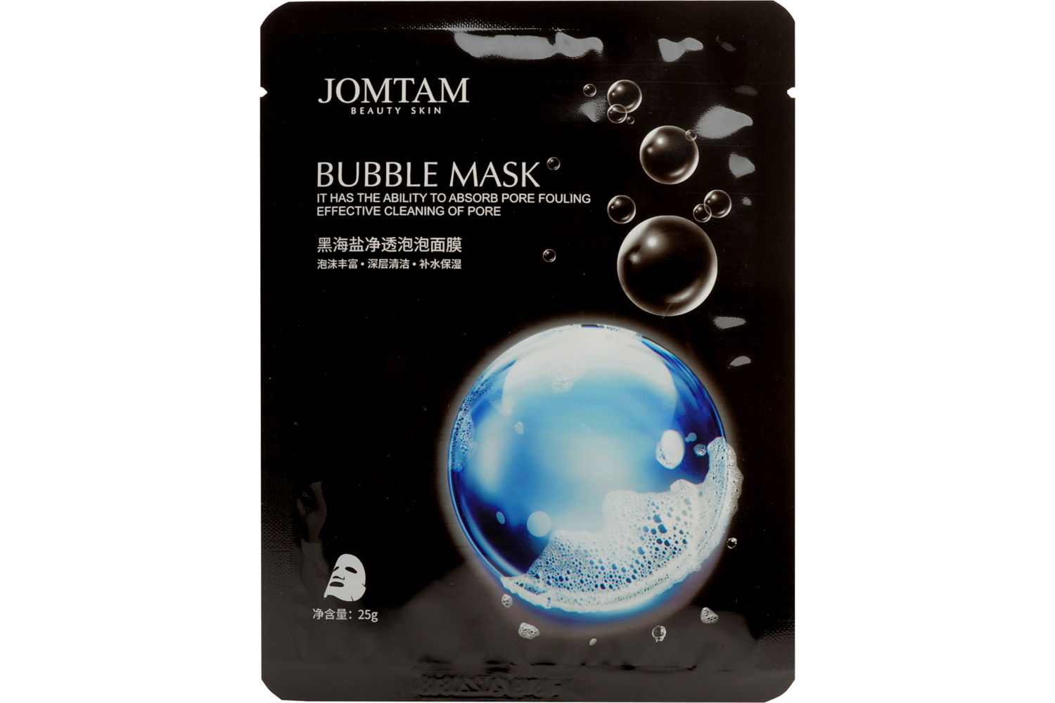 Пузырьковая тканевая маска «Pure clean Bubble Mask» jomtam, 25 г. Пузырьковая тканевая маска jomtam Pure clean Bubble Mask, 25гр. Код: jmt30004. Маска jomtam Bubble Mask. Тканевая маска пузырьковая jomtam с морской солью и углем, 25гр.